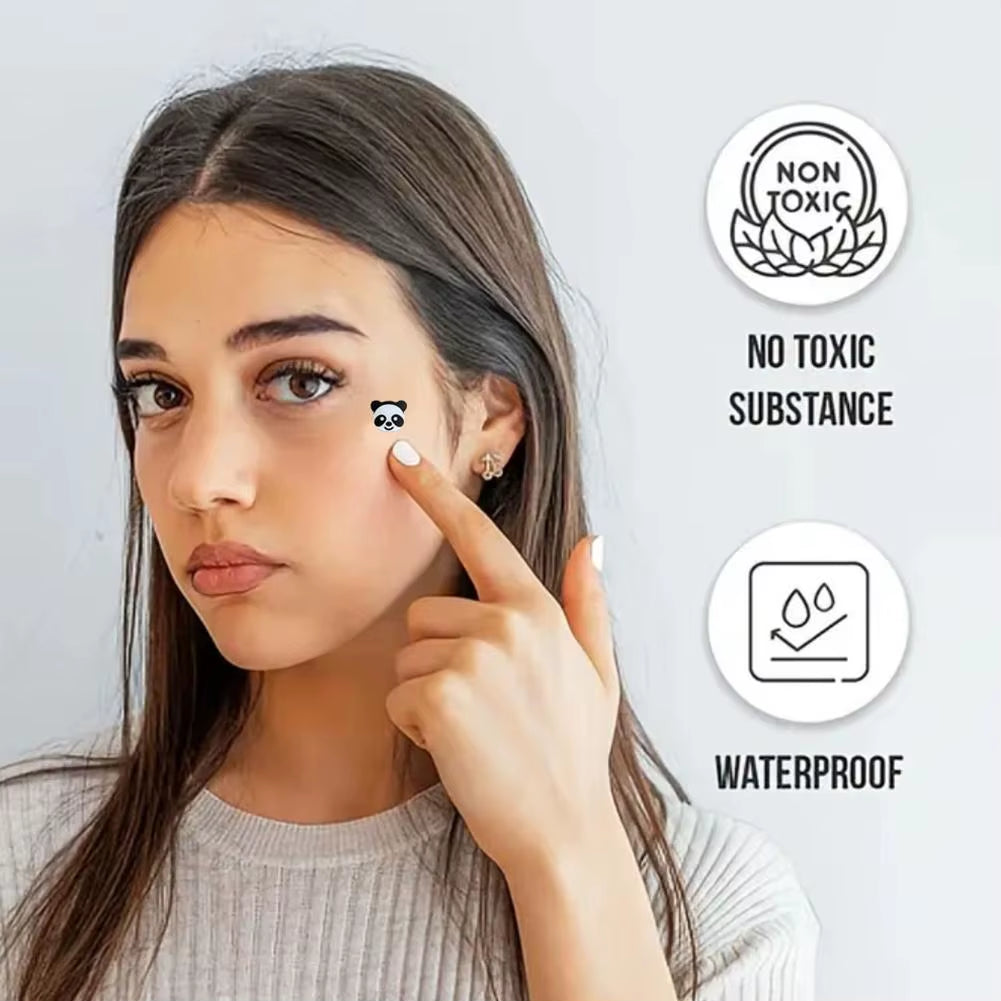 100 Counts Cute Panda Acne Pimple Patch for Face, Hydrocolloid Cute Animal Shaped Acne Spot Patch Invisible Zit Cover Stickers